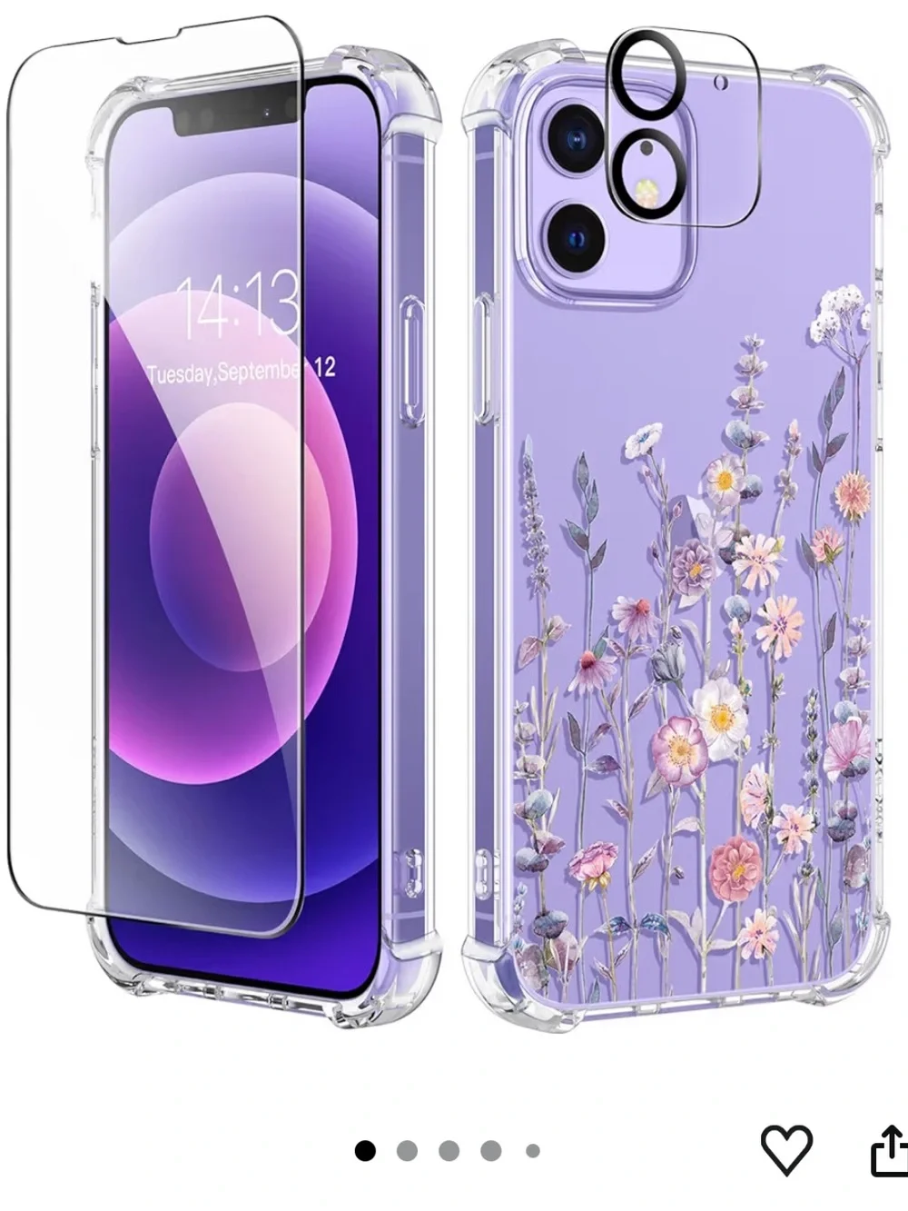 *3 for $10* iPhone 12 or 12 Pro Clear Floral Phone Case